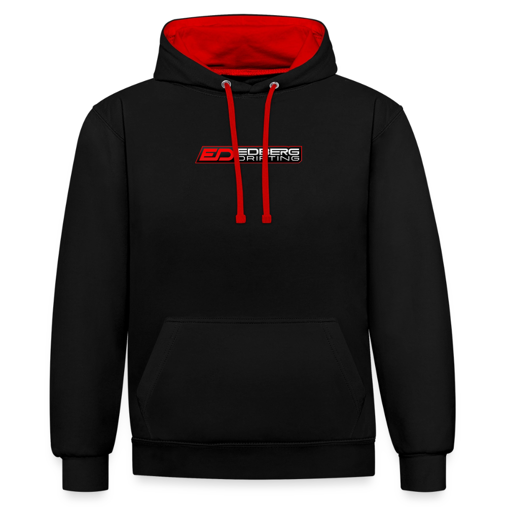 ED Contrast Colour Hoodie - black/red