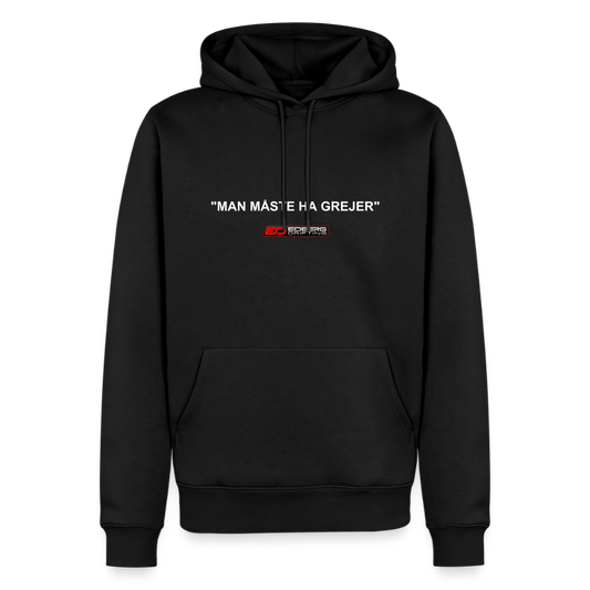 "MAN MÅSTE HA GREJER" Premium Hoodie - black