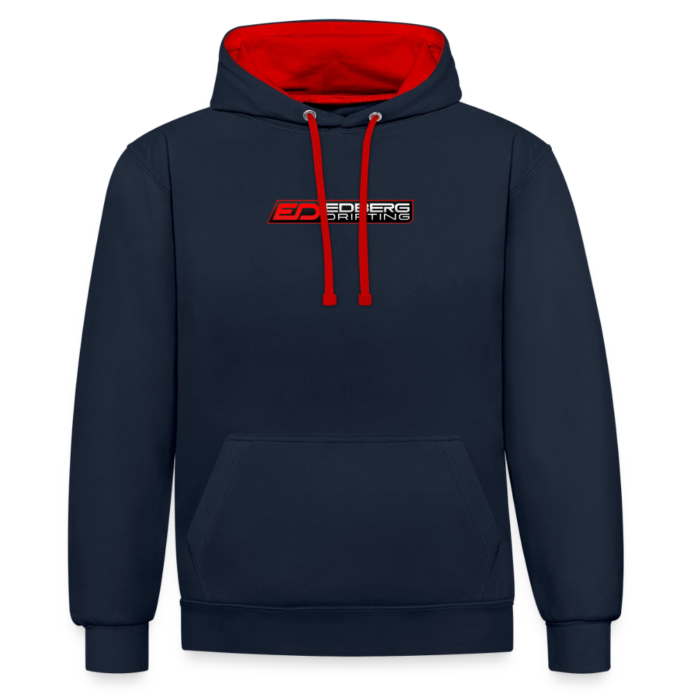 ED Contrast Colour Hoodie - navy/red